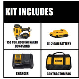 20-Volt MAX Lithium-Ion 15-Degree Cordless Roofing Nailer Kit with Battery 2.0 Ah Charger and Bag