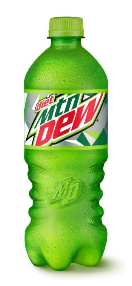 Diet Mountain Dew Citrus Soda Pop Soft Drink Beverage 20 oz., 1 Single Bottle