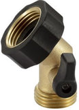 GroundWork DRG2021102 Brass Angle Hose Connector Shutoff Valve 3/4 Inch