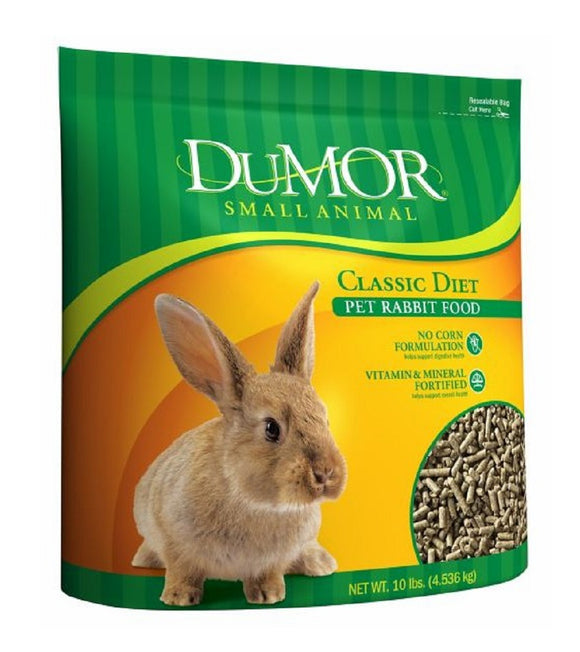 DuMOR 1000903 Small Animal Classic Diet Corn-Free 10 lbs. Pouch Pet Rabbit Food