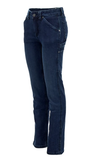 Ridgecut YLB-4048 Slim Fit Women's Mid-Rise Flex Work Jeans, Dark Wash, Size 16