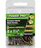 Hillman 42467 Power Pro Premium Interior Wood Screws #8 x 1-1/4", 75-Pack