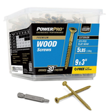 Hillman 48611 Power Pro Premium Exterior Bronze Wood Screws #9 x 3", 373-Pcs