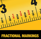 DeWALT DWHT38116S Atomic Compact Fractional Markings Tape Measure, 1 1/4" x 16'