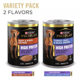 Purina Adult Beef & Bison and Turkey, Duck & Quail Pate Wet Dog Food Count of 12