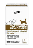Elanco 85436708 Pet Health Cat Tapeworm Dewormer Praziquantel, 3 Counts Tablets