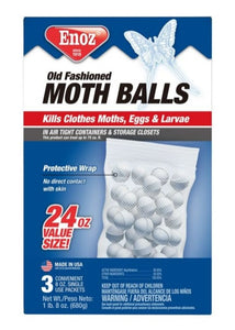 Enoz E68.12 Old Fashioned Moth Balls, 24 oz.