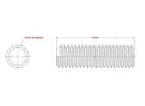 SteelWorks 11014 5/16"-18 x 36" Steel Threaded Rod, Zinc Plated
