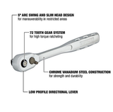 DeWALT DWMT81098 Quick Release Ratchet with 5 Degree Arc Swing, 1/2" Drive