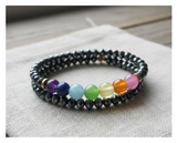 Handmade Dark Crystal-like Chakra Accent Bracelet Set
