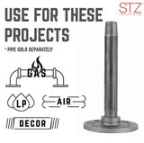 STZ 310 F-12-2 Malleable Iron Black Floor Flange, 1/2 in. x 4-1/2 in, 2-Pack