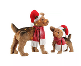 Red Shed ES76-921 30 and 18 in. LED Plush Christmas Terrier Decoration Set, 2 pc