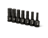 GearWrench 84941 Chrome Steel 1/2" Drive SAE Hex Bit Impact Socket Set, 7 pc.