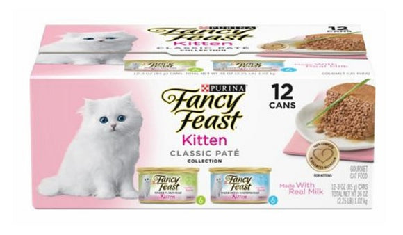 Fancy Feast 5000016883 Classic Pate 12 Cans Variety Pack 3 oz. Wet Kitten Food