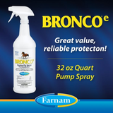 Farnam 100502328 Bronco e Equine Fly Spray Plus Citronella Scent, 1 qt.