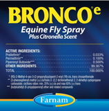 Farnam 100502328 Bronco e Equine Fly Spray Plus Citronella Scent, 1 qt.