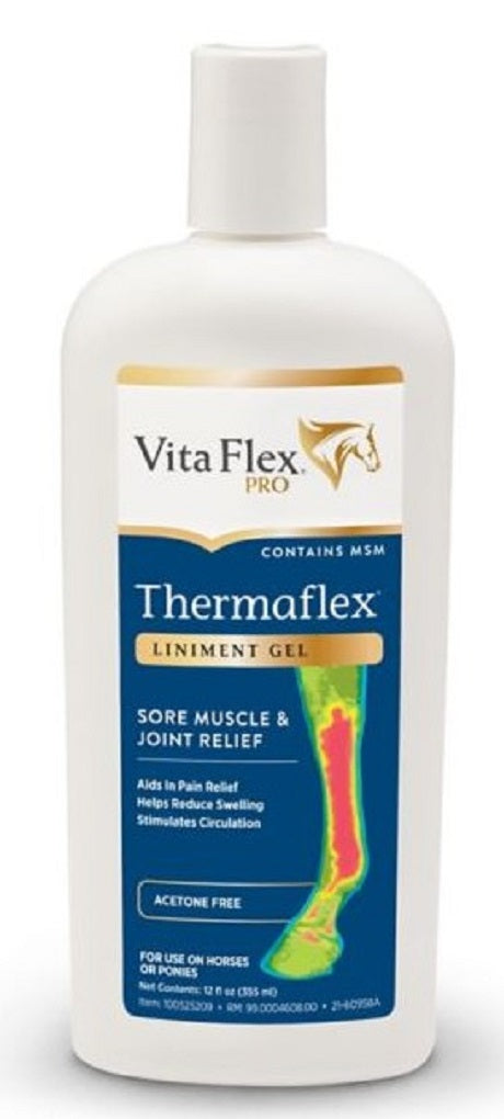 Farnam Vita Flex Thermaflex Liniment Gel for Sore Muscle Relief in Horses- 12 oz