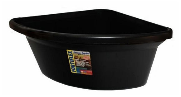 Fortiflex 1300601 Black-Colored, Plastic, CF-24, 6 gal. Livestock Corner Feeder