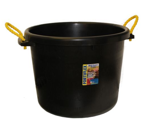 Fortiflex 1307023 Large Capacity Plastic Bucket, Black, 17.5 gal.