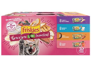 Friskies 5000029258 Surfin' & Turfin' 32 Cans Variety Pack 5.5 oz. Wet Cat Food