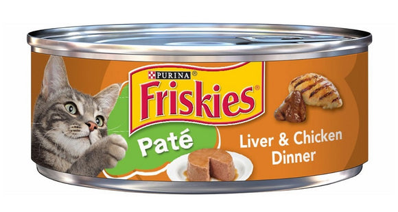 Friskies Liver and Chicken Dinner Pate 1 Single Can 5.5 oz. Wet Cat Food