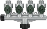 GroundWork GC-636 Metal Manifold  3/4 Inch 4 Way 60 PSI Max Pressure Aluminum