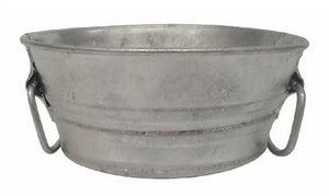 Generic 101T-3PK Hot Dipped-Zinc Steel 1 Quart cap. Round Low Flat Tubs, 3 Pack