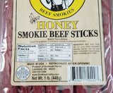 Gold Rush 72490 1 lb. 100% Smoked Beef Sticks, Honey