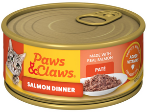 Paws & Claws Adult Salmon Dinner Pate Wet Cat Food, 5.5 oz, 1 Single Can