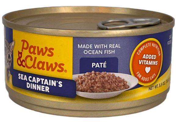 Paws & Claws Sea Captain Choice Pate Cat Food, 5.5 oz., 1 Single Can