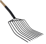 GroundWork YN-F-039L 10.5" Carbon Steel Bedding Fork w/ Hardwood Handle, 10 Tine