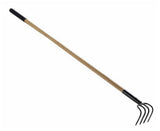 GroundWork YN-GT078L Hardwood Handle Forged 4-Prong 62.2 in. Garden Cultivator