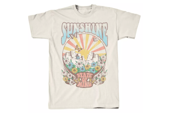 Tee Shirt GT12127 Central Womens' Sunshine Retro Short Sleeve Shirt, Small