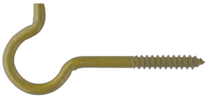 Hardware Essentials 322601 Flagged Gold Durasteel Screw Hook, 3/8 in. x 4-7/8 in.