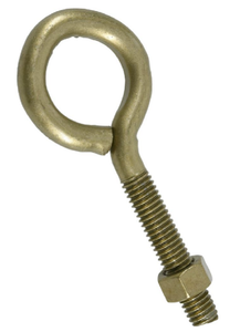 Hardware Essentials 322613 3/8-16X4 Gold-Plated Fg Eye Bolt  with Hex Nut