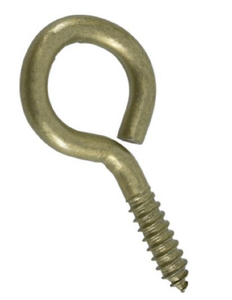 Hardware Essentials 322628 Gold- Plated Large Fg Screw Eye, .363X3-7/8