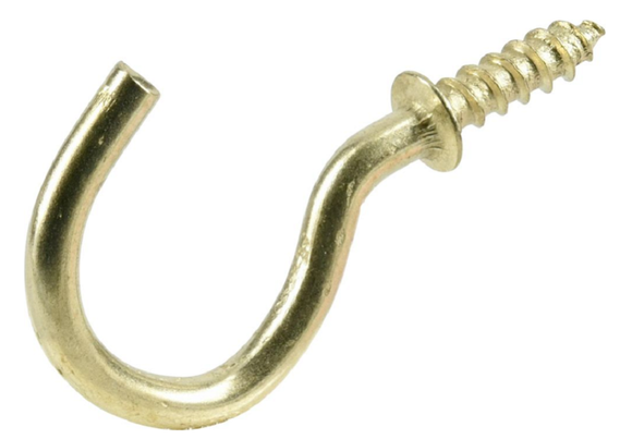 Hardware Essentials 851850 3/4 Solid Brass Cd-Cup Hook