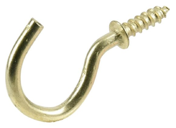 Hardware Essentials 851852 Solid Brass Cd-Cup Hook, 7/8 in.