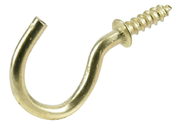 Hardware Essentials Solid Brass Cup Hook (1-1/2 in.)