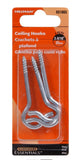 Hardware Essentials 851865 Ceiling Hooks, Zinc, 0.162 in. x 2-9/16 in., 3-Pk
