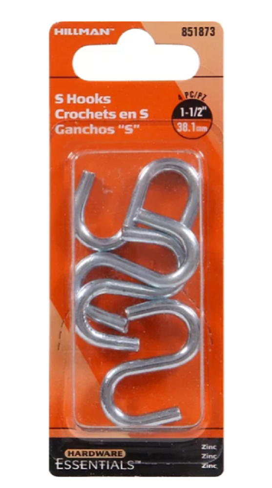 Hardware Essentials 851873 S-Hook Zinc (0.192