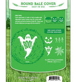 Country Canvas HBCBOO Reuseable Round Hay Bale Cover, Black with Ghost Halloween