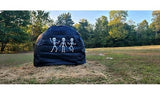 Country Canvas Reuseable Round Halloween Hay Bale Cover, Black with Skeletons