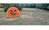 Country Canvas Reuseable Round Halloween Hay Bale Cover Orange with Jackolantern