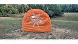 Country Canvas HBCWITCH Reusable Halloween Hay Bale Cover Orange with Spider Web