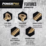 Hillman Power 116782 Pro ONE Flat Bronze Multi-Material Screws (#6 x 1"), 40 Pcs