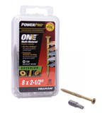 Hillman 116791 Power Pro ONE Flat Multi-Material Screws (#8 x 2-1/2")