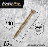 Hillman 116802 Power Pro Exterior Bronze Multi-Material Screws(#10x2-1/2")