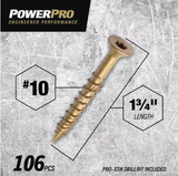 Hillman 116842 Power Pro Exterior Bronze Multi-Material Screws (#10x1-3/4"), 1lb