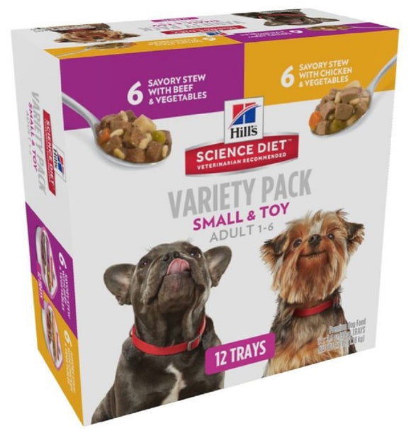 Hill's Science Diet Small Breed Adult Chicken & Beef  Wet Dog Food, Count of 12